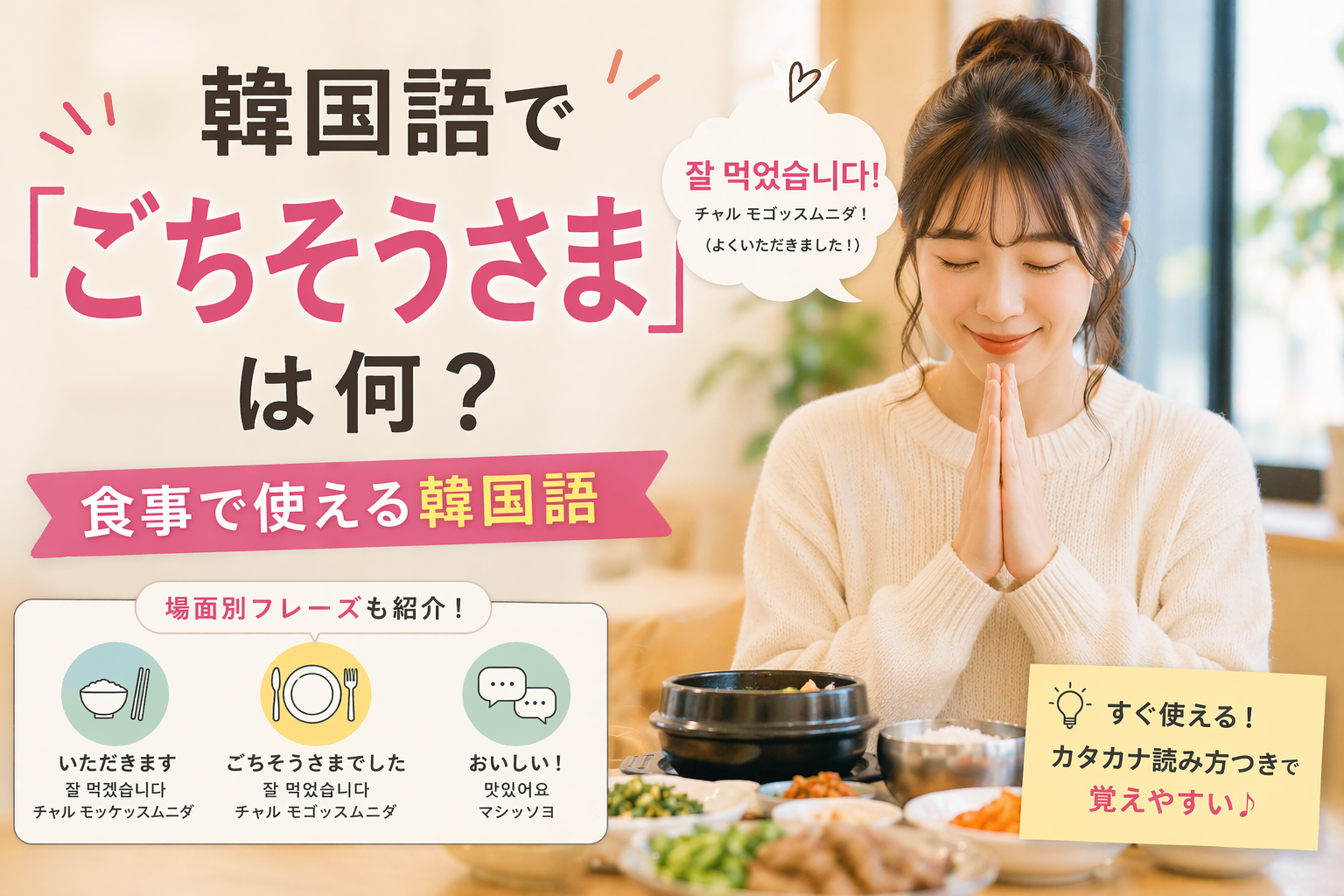 ごちそうさまの韓国語アイキャッチ